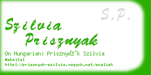 szilvia prisznyak business card